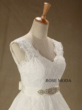 Load image into Gallery viewer, rosemoda-cap-sleeve-chantilly-lace-ball-gown-wedding-dress-e.jpg