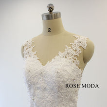 Load image into Gallery viewer, rosemoda-cap-sleeve-crystal-lace-trumpet-wedding-dress-c.jpg