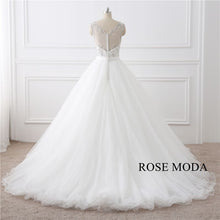 Load image into Gallery viewer, rosemoda-cap-sleeve-delicate-beaded-ball-gown-wedding-dress-d.jpg