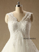 Load image into Gallery viewer, rosemoda-cap-sleeve-empire-pregnant-wedding-dress-d.jpg