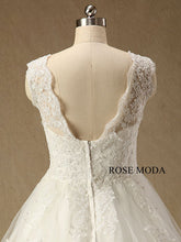 Load image into Gallery viewer, rosemoda-cap-sleeve-empire-pregnant-wedding-dress-f.jpg