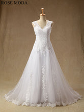 Load image into Gallery viewer, rosemoda-cap-sleeve-lace-a-line-wedding-dress-a_127985bc-b0bc-4cdc-9601-6bf0877f13fe.jpg