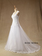 Load image into Gallery viewer, rosemoda-cap-sleeve-lace-a-line-wedding-dress-b.jpg