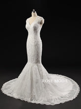 Load image into Gallery viewer, rosemoda-cap-sleeve-lace-mermaid-wedding-dress-cut-out-back-c.jpg