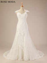 Load image into Gallery viewer, rosemoda-cap-sleeve-lace-trumpet-wedding-dress-a.jpg