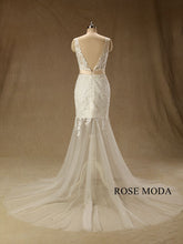 Load image into Gallery viewer, rosemoda-cap-sleeve-see-through-skirt-lace-mermaid-wedding-dress-c.jpg