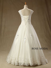 Load image into Gallery viewer, rosemoda-cap-sleeve-structured-lace-a-line-wedding-dress-c.jpg
