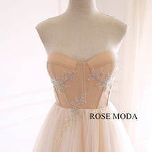 Load image into Gallery viewer, rosemoda-champagne-a-line-wedding-dress-e.jpg