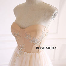 Load image into Gallery viewer, rosemoda-champagne-a-line-wedding-dress-f.jpg