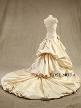Load image into Gallery viewer, rosemoda-champagne-lace-taffeta-ball-gown-wedding-dress-c.jpg