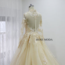 Load image into Gallery viewer, rosemoda-champagne-organza-ball-gown-wedding-dress-g.jpg