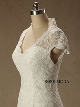 Load image into Gallery viewer, rosemoda-chantilly-lace-mermaid-wedding-dress-with-cut-out-back-e.jpg