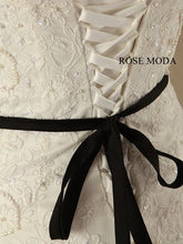 Load image into Gallery viewer, rosemoda-chantilly-lace-ruffled-organza-mermaid-wedding-dress-l.jpg