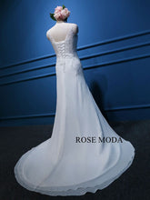 Load image into Gallery viewer, Rosemoda Fitted A Line Chiffon Wedding Dress with Beaded French Lace