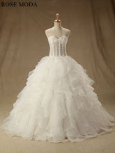 Load image into Gallery viewer, rosemoda-corset-exposed-boning-organza-ball-wedding-dress-a.jpgrosemoda-corset-exposed-boning-organza-ball-wedding-dress-a.jpg
