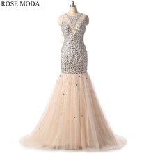Load image into Gallery viewer, rosemoda-crystal-champagne-long-mermaid-evening-dress-a.jpg
