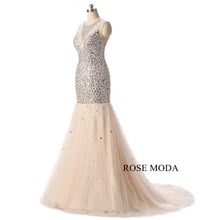 Load image into Gallery viewer, rosemoda-crystal-champagne-long-mermaid-evening-dress-b.jpg