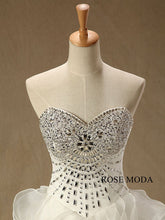 Load image into Gallery viewer, rosemoda-crystal-ruffled-organza-ball-gown-wedding-dress-d.jpg