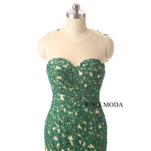 Load image into Gallery viewer, rosemoda-customized-green-lace-mermaid-evening-dress-d.jpg