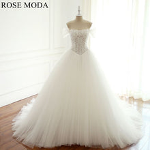 Load image into Gallery viewer, rosemoda-drop-waist-illusion-ball-gown-wedding-dress-a.jpg