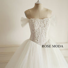 Load image into Gallery viewer, rosemoda-drop-waist-illusion-ball-gown-wedding-dress-d.jpg