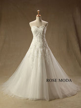 Load image into Gallery viewer, rosemoda-dropped-a-line-wedding-dress-with-removable-bolero-b.jpg