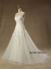 Load image into Gallery viewer, rosemoda-dropped-a-line-wedding-dress-with-removable-bolero-c.jpg
