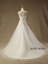 Load image into Gallery viewer, rosemoda-dropped-a-line-wedding-dress-with-removable-bolero-d.jpg