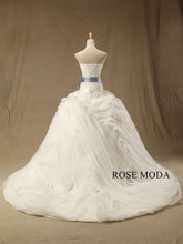 Load image into Gallery viewer, rosemoda-dropped-pleated-ruffled-organza-ball-gown-wedding-dress-c.jpg