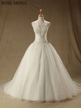 Load image into Gallery viewer, rosemoda-dropped-waist-a-line-organza-wedding-dress-a.jpg