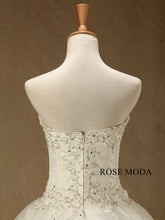 Load image into Gallery viewer, rosemoda-dropped-waist-a-line-organza-wedding-dress-f.jpg