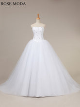 Load image into Gallery viewer, rosemoda-dropped-waist-beaded-lace-ball-gown-wedding-dress-a.jpg