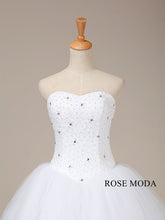 Load image into Gallery viewer, rosemoda-dropped-waist-beaded-lace-ball-gown-wedding-dress-d.jpg