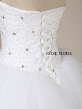 Load image into Gallery viewer, rosemoda-dropped-waist-beaded-lace-ball-gown-wedding-dress-k.jpg