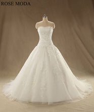 Load image into Gallery viewer, rosemoda-dropped-waist-lace-ball-gown-wedding-dress-a.jpg