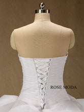 Load image into Gallery viewer, rosemoda-dropped-waist-ruffled-organza-ball-gown-wedding-dress-f.jpg