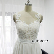 Load image into Gallery viewer, rosemoda-elegant-a-line-chiffon-wedding-dress-b.jpg