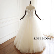 Load image into Gallery viewer, rosemoda-elegant-beaded-lace-a-line-wedding-dress-c.jpg