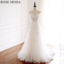 Load image into Gallery viewer, rosemoda-elegant-illusion-a-line-wedding-dress-a_7c07e2e1-49de-4e32-a581-15ee8c1fe9ac.jpg