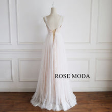 Load image into Gallery viewer, rosemoda-elegant-ivory-over-nude-lace-a-line-wedding-dress-c.jpg