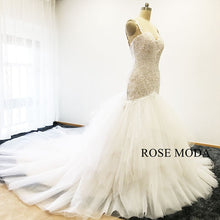 Load image into Gallery viewer, rosemoda-elongated-bodice-lace-mermaid-wedding-dress-e.jpg