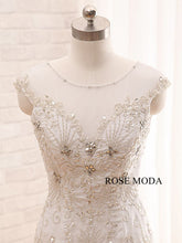 Load image into Gallery viewer, rosemoda-embroidery-mermaid-weddingdress-f.jpg