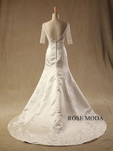 Load image into Gallery viewer, rosemoda-embroidery-satin-mermaid-wedding-dress-b.jpg