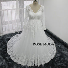 Load image into Gallery viewer, rosemoda-empire-long-sleeve-lace-wedding-dress-e.jpg
