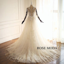 Load image into Gallery viewer, rosemoda-flowing-illusion-lace-a-line-wedding-dress-b.jpg