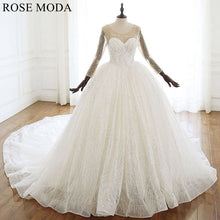 Load image into Gallery viewer, rosemoda-glitter-lace-ball-gown-wedding-dress-with-long-sleeve-a.jpg