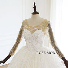 Load image into Gallery viewer, rosemoda-glitter-lace-ball-gown-wedding-dress-with-long-sleeve-d.jpg