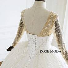 Load image into Gallery viewer, rosemoda-glitter-lace-ball-gown-wedding-dress-with-long-sleeve-e.jpg