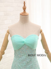 Load image into Gallery viewer, rosemoda-green-organza-mermaid-prom-dress-f.jpg