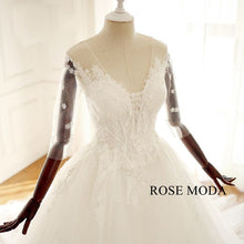 Load image into Gallery viewer, rosemoda-half-sleeve-lace-ball-gown-wedding-dress-d.jpg